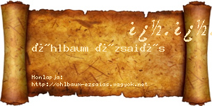 Öhlbaum Ézsaiás névjegykártya